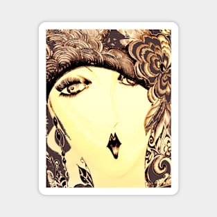 sepia original deco flapper Magnet