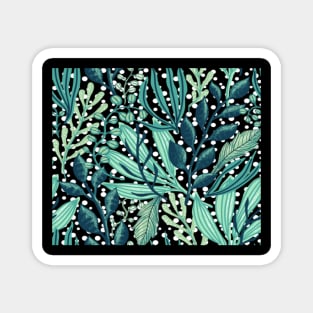 Leaves and Polka Dot Pattern Magnet