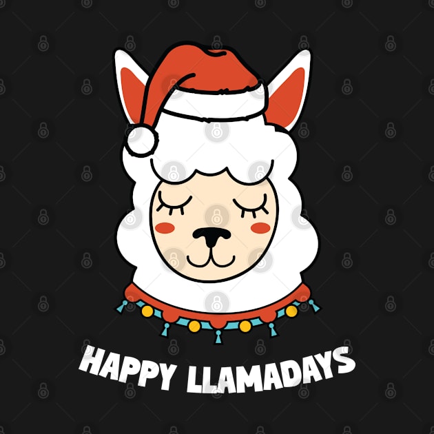 Happy Llamadays Funny Llama Holidays Christmas Gift by BadDesignCo