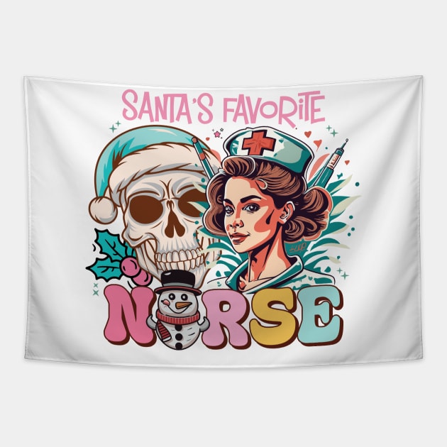 Santa's Favorite Nurse Tapestry by MZeeDesigns