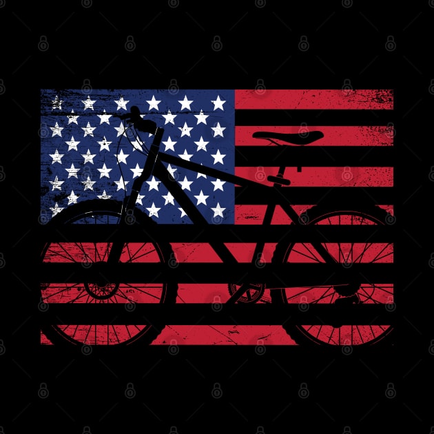 Mountain Biking - Mountain Biking USA Flag by Kudostees