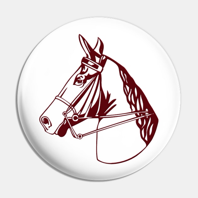 red horse Pin by bahullah_art