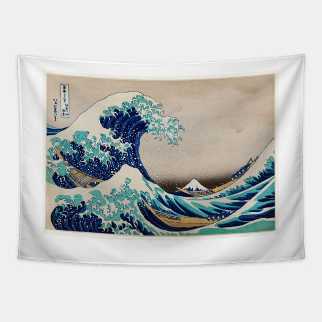 Under the Wave off Kanagawa (Kanagawa oki nami ura) Tapestry by mikepod