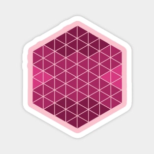 Pink Abstract Triangle Sacred Geometry Design Magnet