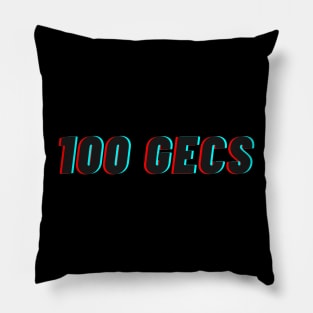 100 Gecs 3D Glitch Text Pillow