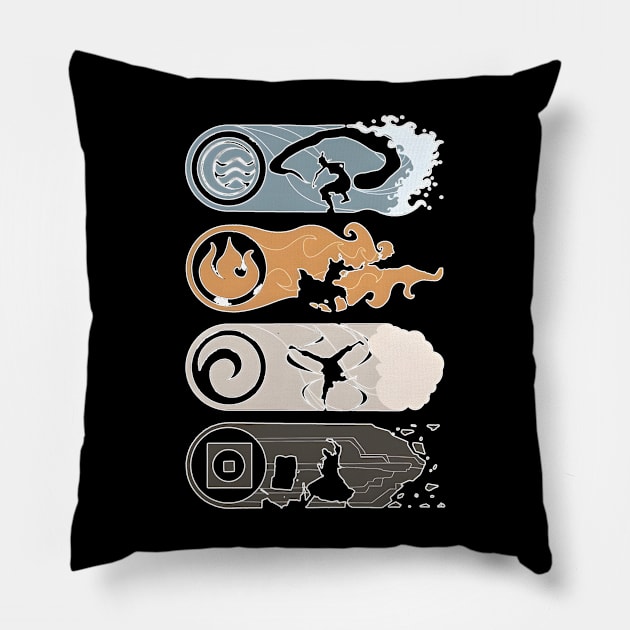 The Four Elements Avatar Pillow by AsafSlook