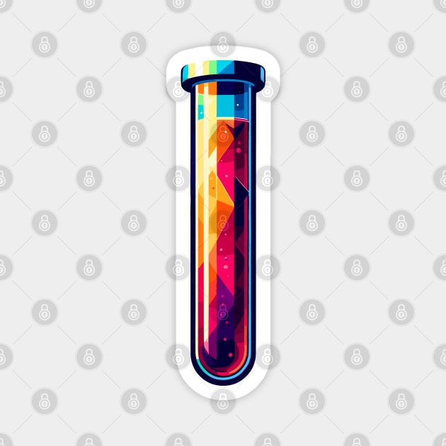 Abstract Geometric Test Tube: Science Artwork Magnet by AmandaOlsenDesigns