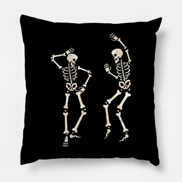 Halloween Dancing Skeletons Pillow by All-About-Words