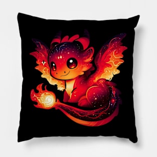 Crimson Emberwisp Hatchling Pillow