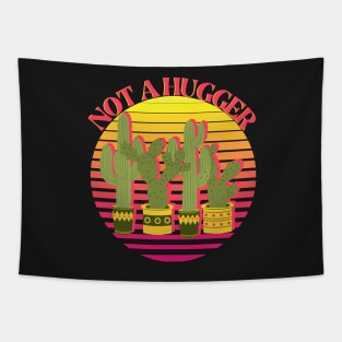 Not a Hugger - Retro Vintage Funky Saguaro Cactus Tapestry