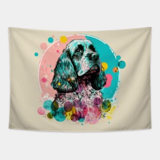 Cocker Spaniel Easter Egg Spring Floral Painting Dog Owner Lover Art Tapestry