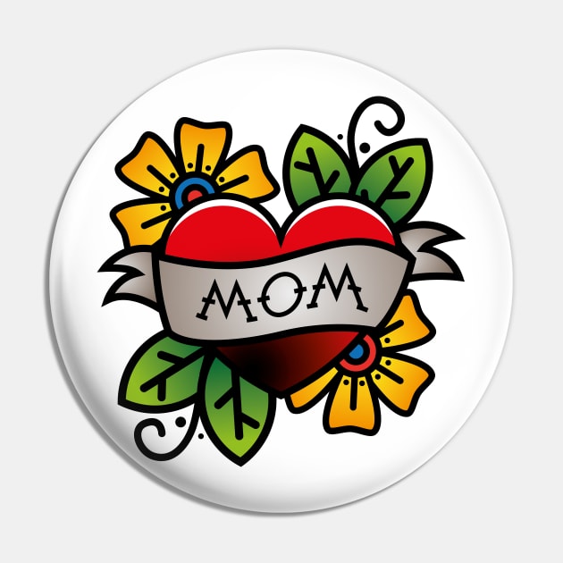 Mom Heart Tattoo Pin by alinabeska