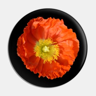 Orange Poppy Flower Pin