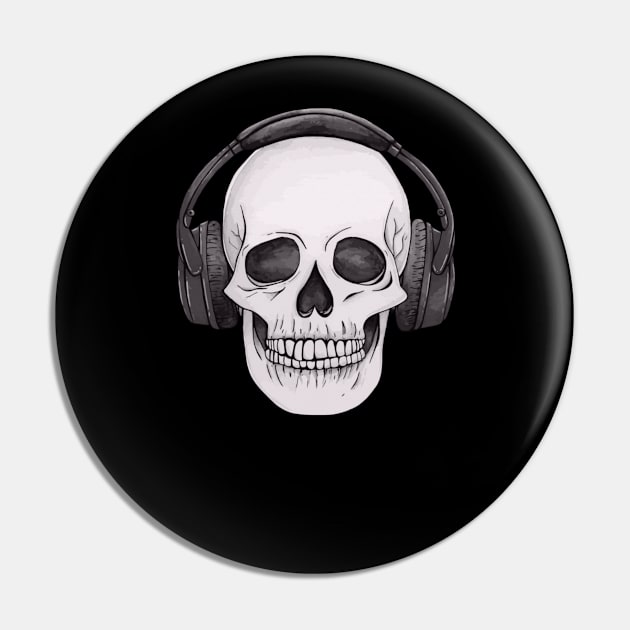 Summer Salt / Skull Music Style Pin by bentoselon