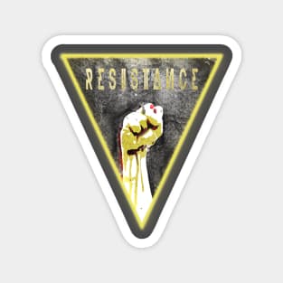 Resistance Yellow Grunge Fist Magnet