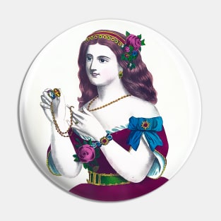 Pretty gypsy girl with jewels and mystery Pin