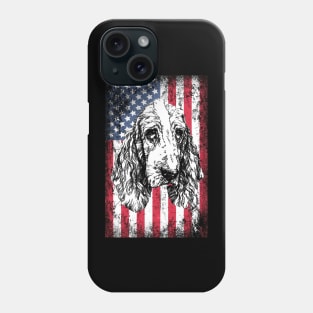 Patriotic Basset Hound American Flag Phone Case