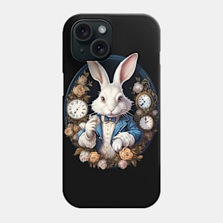 White Rabbit Alice in Wonderland Watches and roses Phone Case