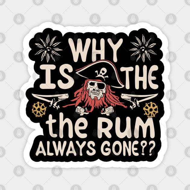 Why Is The Rum Always Gone? Magnet by InspiredByTheMagic
