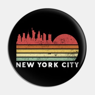 New York City Skyline Retro NYC Pin