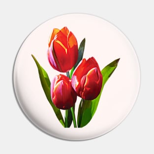 Three Red Tulips Pin