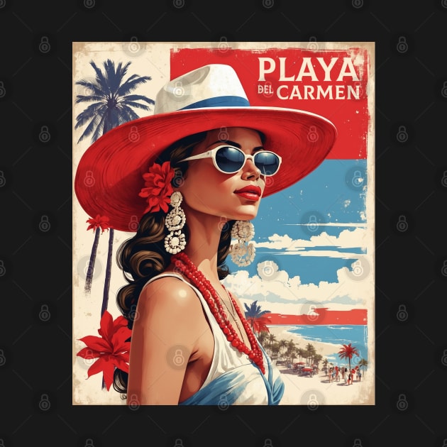 Playa del Carmen Mexico Vintage Poster Tourism by TravelersGems