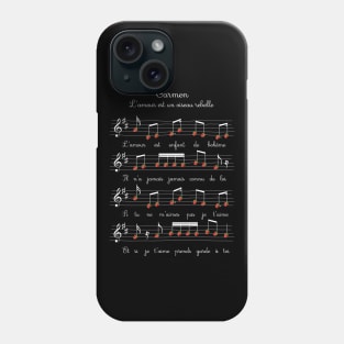 Carmen Opera Roses Music Sheet Artwork Georges Bizet Phone Case