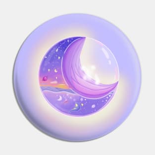 Glass moon Pin