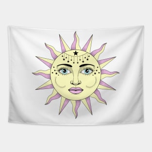 The Sun in Splendour With a Vintage Look in Pastel Colors Tapestry