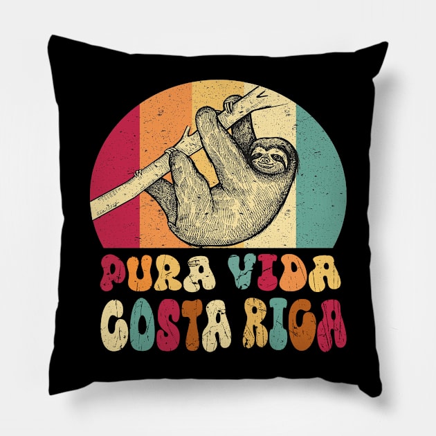 Pura Vida Costa Rica - Sloth Pillow by blacckstoned