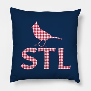 Cardinals Houndstooth White Pillow