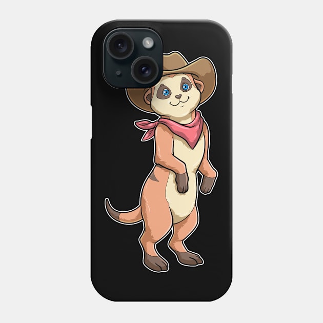 Meerkat as Cowboy with Scarf Phone Case by Markus Schnabel