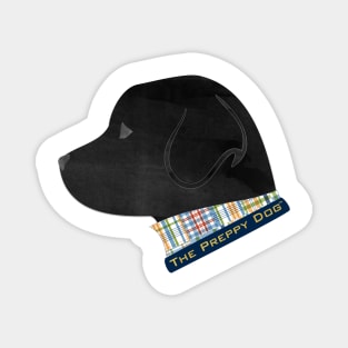 Preppy Madras Black Labrador Retriever Silhouette Magnet