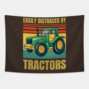 Easily Distracted By Tractors Vintage Tapestry