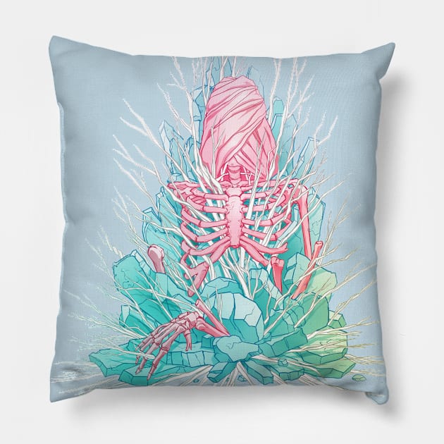 Sticks Stones Bones #2 Pillow by Zoroko