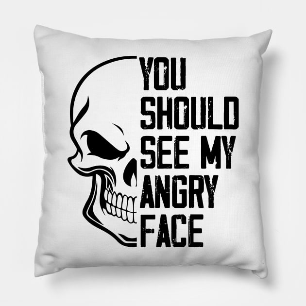 Funny You Should See My Angry Face, My Angry Face Pillow by chidadesign