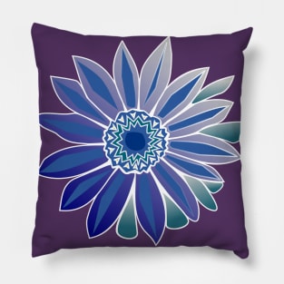 African Daisy Blues Pillow