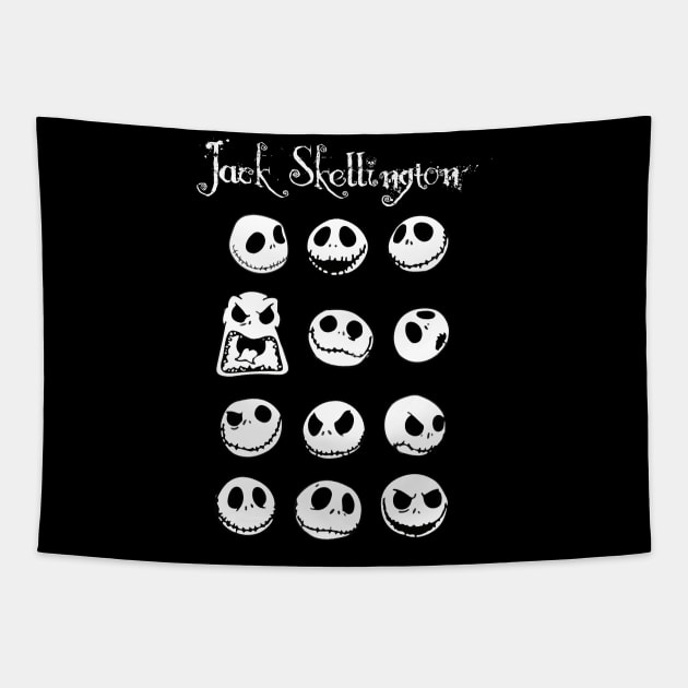 Jack Skeleton Face Moods Funny Tapestry by Prolifictees