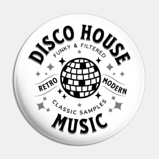 DISCO HOUSE  - Retro Modern Disco Ball (black/grey) Pin