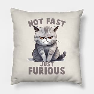 Not Fast, Just Furious Funny Cat Pillow