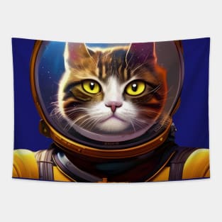 Catstronaut In Space Tapestry