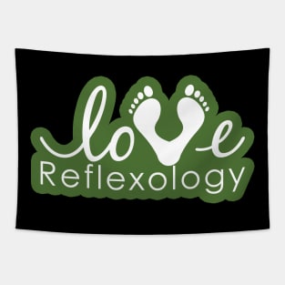 Love Reflexology - BACK of shirt placement (Dark green outline) Tapestry