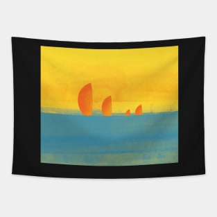 Sails on the Horizon, digital painting Tapestry