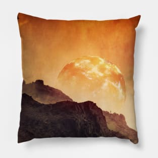 Mountains on Mars - Imaginary Martian Landscape Pillow