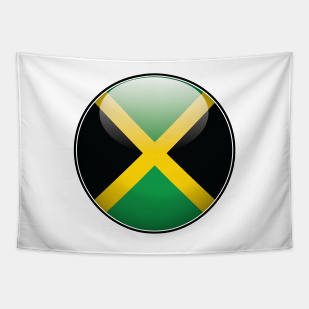 Jamaican National Flag Glossy Button Tapestry by IslandConcepts