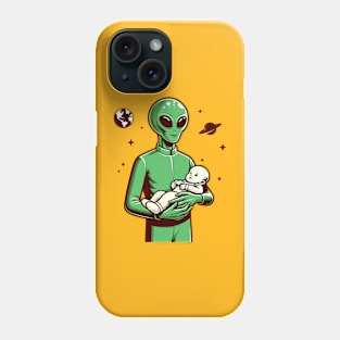 Alien carrying a baby Phone Case