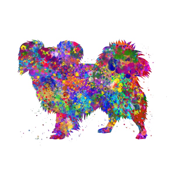 Papillon dog watercolor by Yahya Art