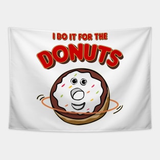 Funny Hooping Hula Hoop Fitness And Cute Donut, Doughnut Tapestry