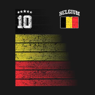 Belgium Soccer Fans Jersey Belgian Flag Football Lovers T-Shirt