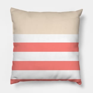 Cream with pink stripe pattern Pillow